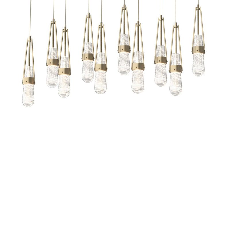 Link 10-Light Blown Glass Rectangular Pendant