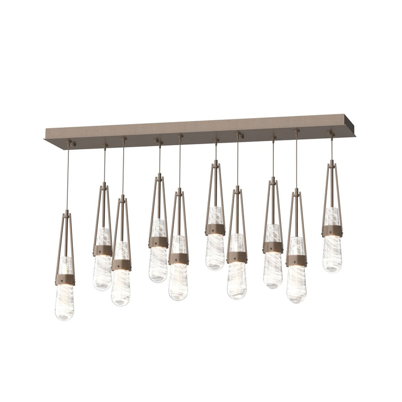 Link 10-Light Blown Glass Rectangular Pendant