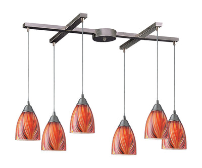 ELK Home - 416-6M - Six Light Pendant - Arco Baleno - Satin Nickel