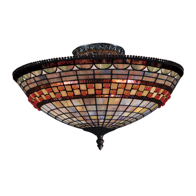 ELK Home - 934-CB - Three Light Semi Flush Mount - Jewelstone - Classic Bronze