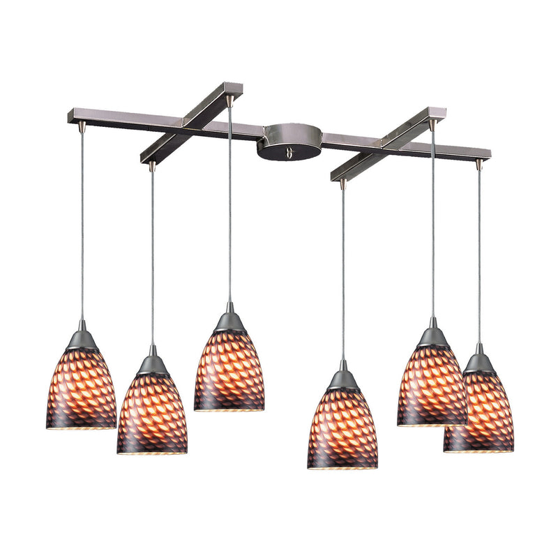 ELK Home - 416-6C - Six Light Pendant - Arco Baleno - Satin Nickel