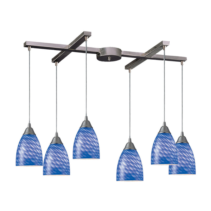 ELK Home - 416-6S - Six Light Pendant - Arco Baleno - Satin Nickel