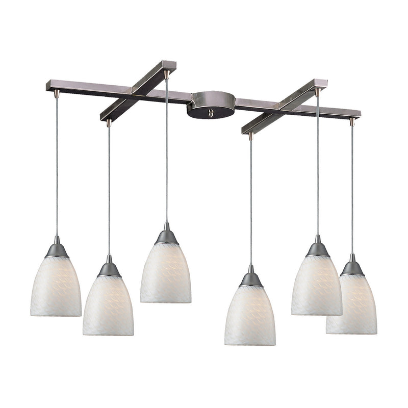 ELK Home - 416-6WS - Six Light Pendant - Arco Baleno - Satin Nickel