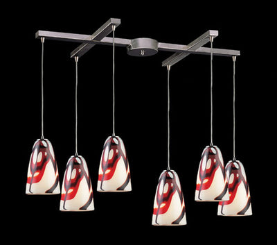 ELK Home - 541-6CRW - Six Light Pendant - Fuego - Satin Nickel