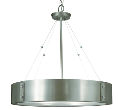 Framburg - 5395 SP/PN - Four Light Chandelier - Oracle - Satin Pewter with Polished Nickel Accents