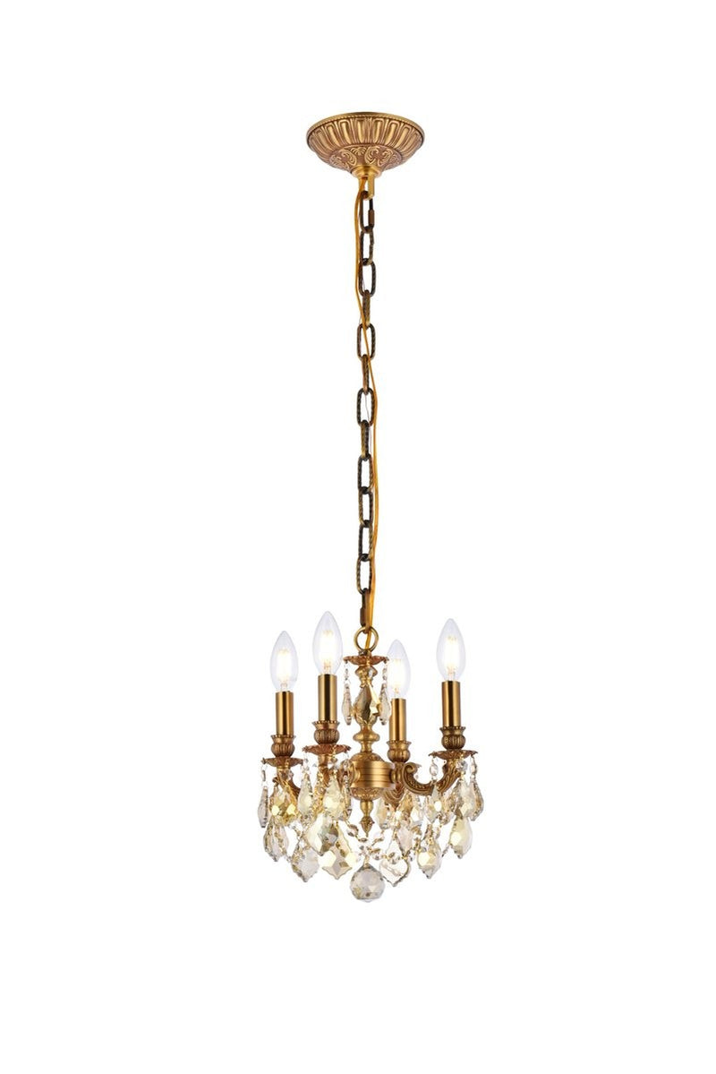 Elegant Lighting - 9104D10FG-GT/RC - Four Light Pendant - Lillie - French Gold