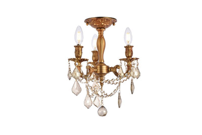 Elegant Lighting - 9203F13FG-GT/RC - Three Light Flush Mount - Rosalia - French Gold