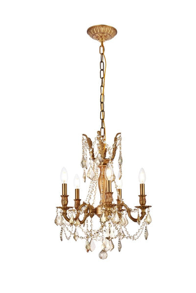 Elegant Lighting - 9205D18FG-GT/RC - Five Light Pendant - Rosalia - French Gold