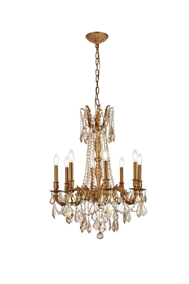 Elegant Lighting - 9208D24FG-GT/RC - Eight Light Chandelier - Rosalia - French Gold