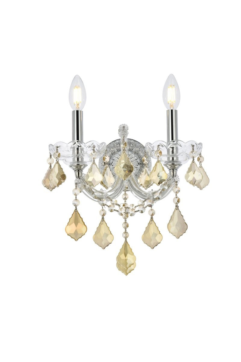 Elegant Lighting - 2800W2C-GT/RC - Two Light Wall Sconce - Maria Theresa - Chrome