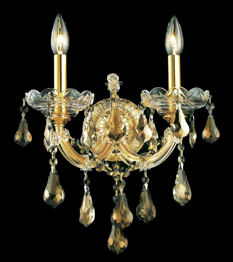 Elegant Lighting - 2801W2G-GT/RC - Two Light Wall Sconce - Maria Theresa - Gold