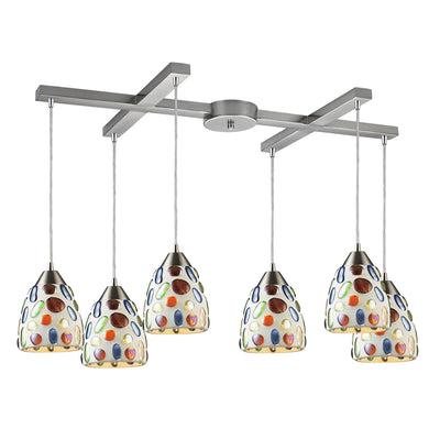 ELK Home - 542-6 - Six Light Pendant - Gemstone - Satin Nickel