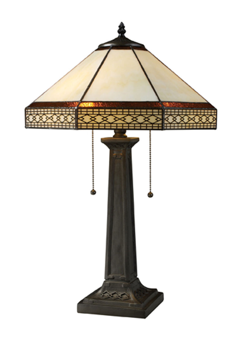 ELK Home - D1858 - Two Light Table Lamp - Stone Filigree - Tiffany Bronze