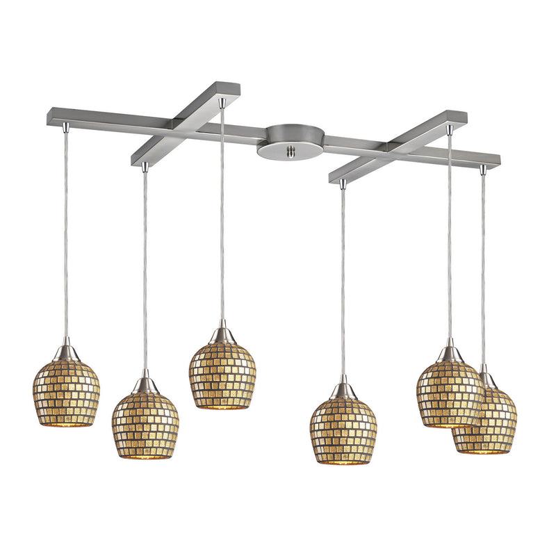 ELK Home - 528-6GLD - Six Light Pendant - Fusion - Satin Nickel