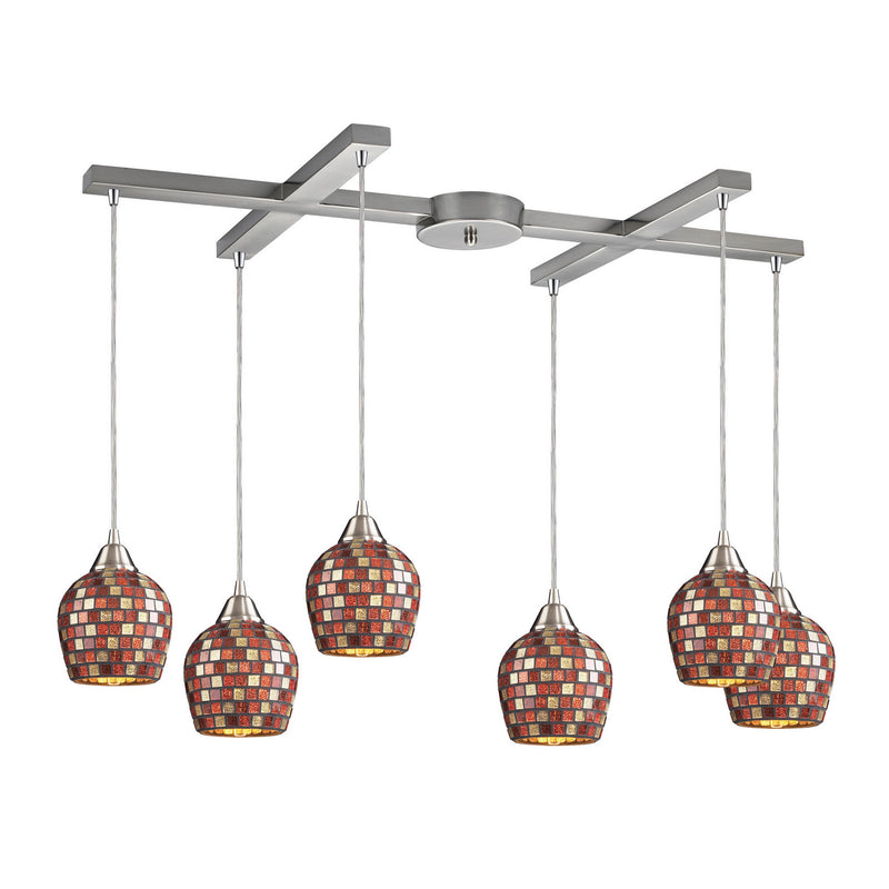 ELK Home - 528-6MLT - Six Light Pendant - Fusion - Satin Nickel