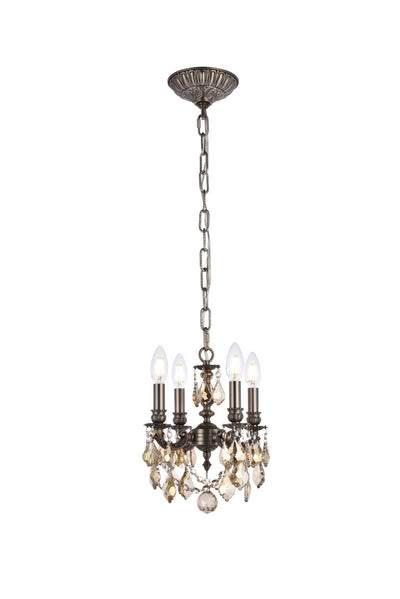 Elegant Lighting - 9104D10PW-GT/RC - Four Light Pendant - Lillie - Pewter