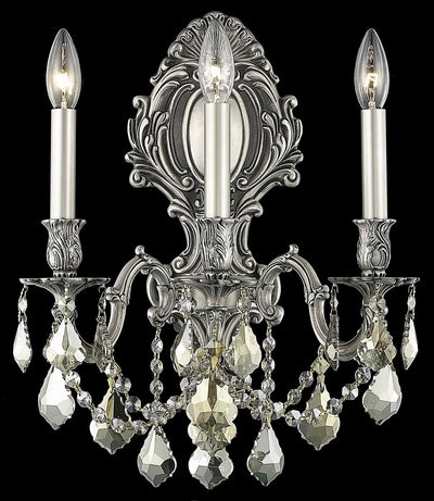 Elegant Lighting - 9603W14PW-GT/RC - Three Light Wall Sconce - Monarch - Pewter