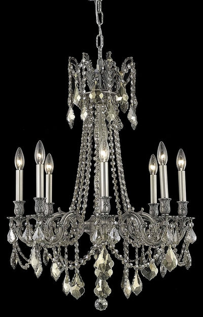 Elegant Lighting - 9208D24PW-GT/RC - Eight Light Chandelier - Rosalia - Pewter