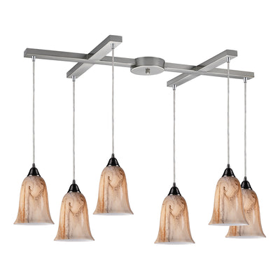 ELK Home - 31138/6 - Six Light Pendant - Granite - Satin Nickel