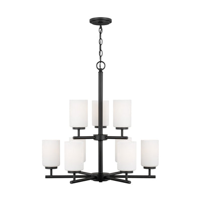 Generation Lighting - 31162-112 - Nine Light Chandelier - Oslo - Midnight Black