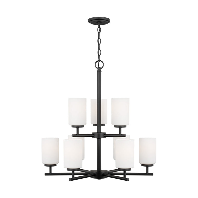 Generation Lighting - 31162-112 - Nine Light Chandelier - Oslo - Midnight Black