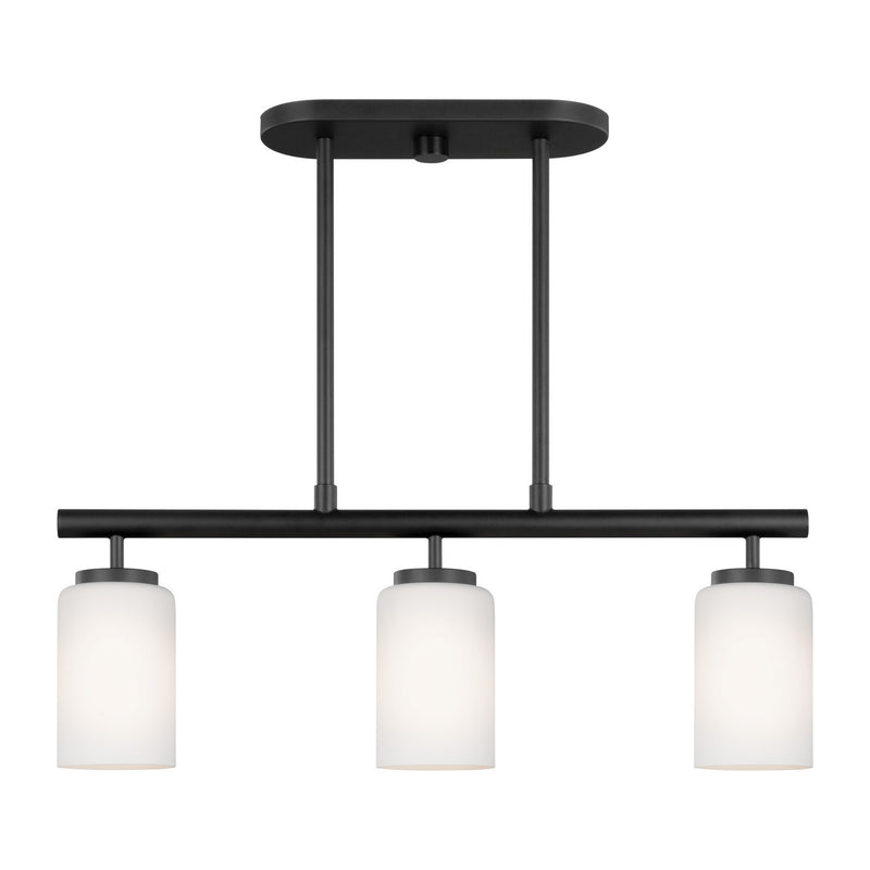 Generation Lighting - 66160-112 - Three Light Island Pendant - Oslo - Midnight Black