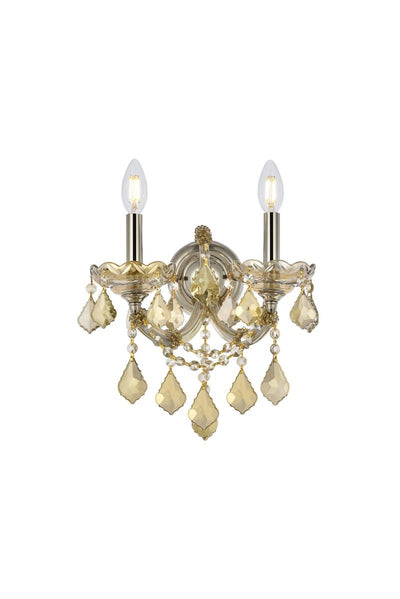 Elegant Lighting - 2800W2GT-GT/RC - Two Light Wall Sconce - Maria Theresa - Golden Teak