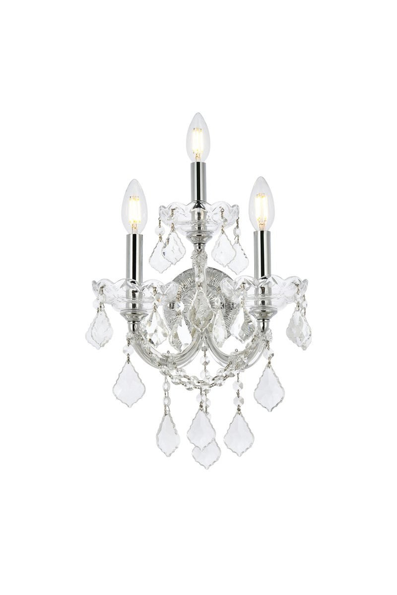 Elegant Lighting - 2800W3C/RC - Three Light Wall Sconce - Maria Theresa - Chrome