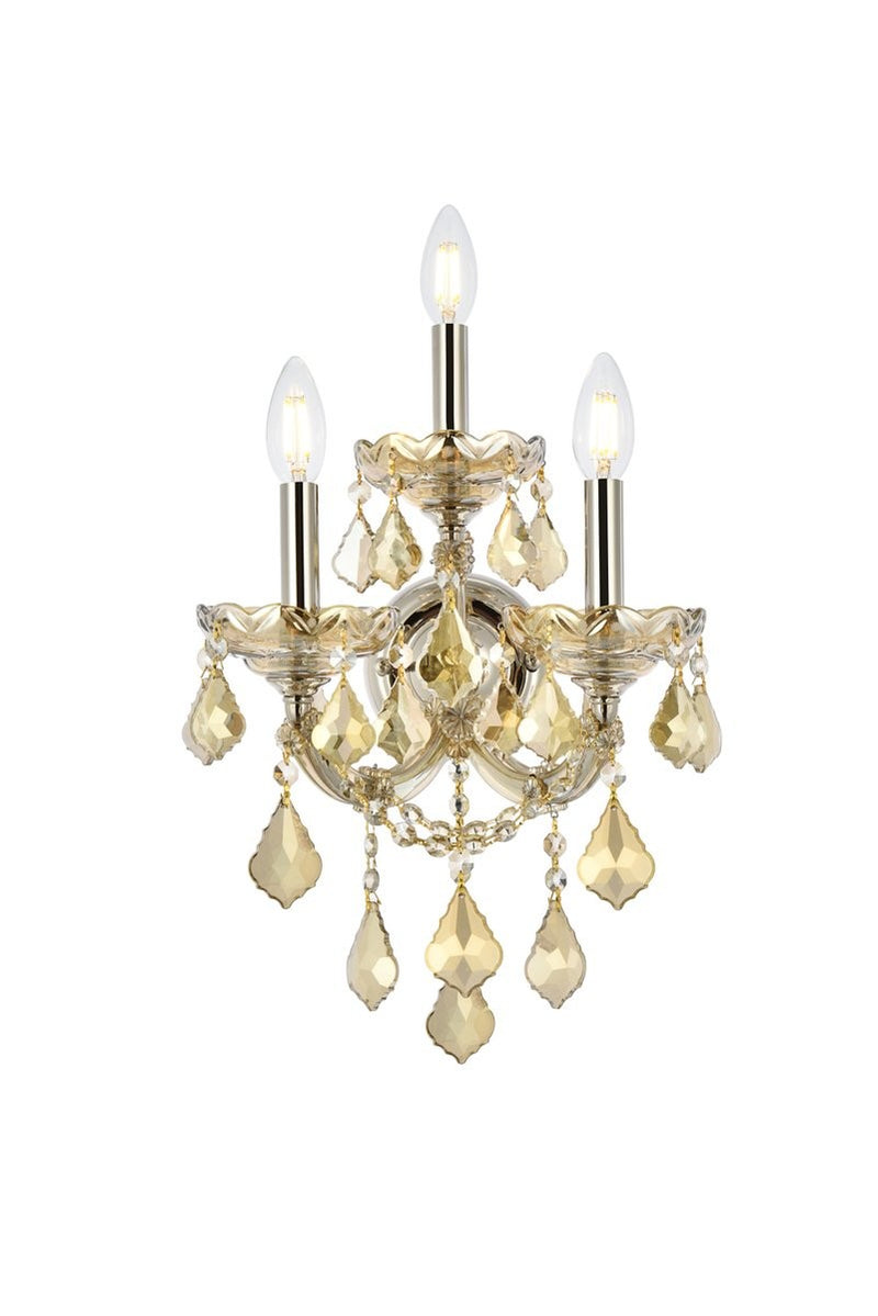 Elegant Lighting - 2800W3GT-GT/RC - Three Light Wall Sconce - Maria Theresa - Golden Teak