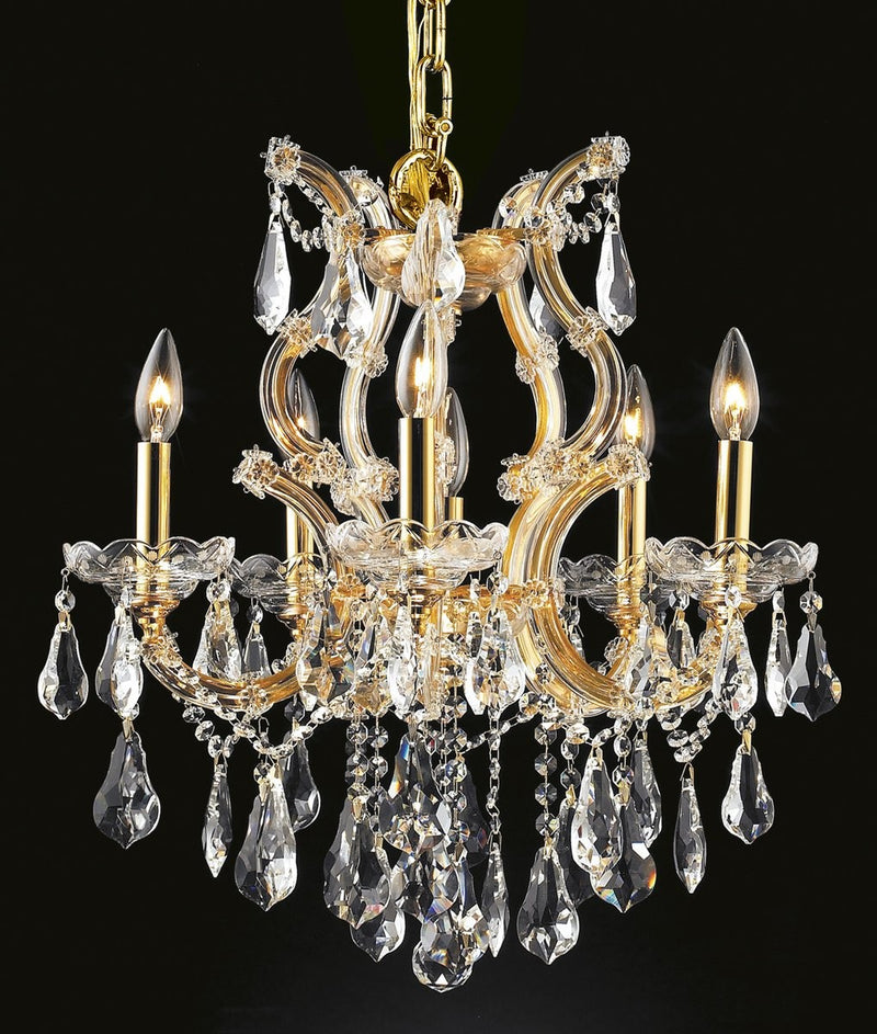 Elegant Lighting - 2801D20G/RC - Six Light Chandelier - Maria Theresa - Gold