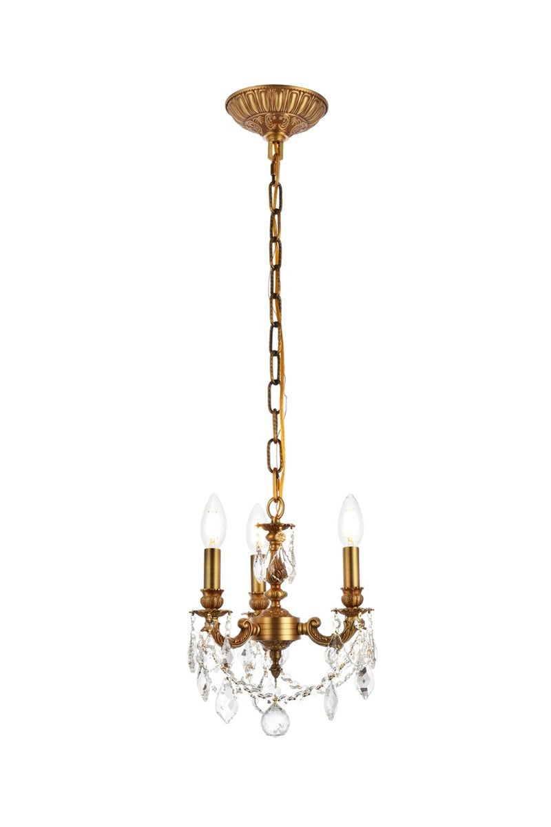 Elegant Lighting - 9103D10FG/RC - Three Light Pendant - Lillie - French Gold