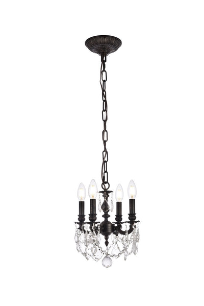 Elegant Lighting - 9104D10DB/RC - Four Light Pendant - Lillie - Dark Bronze