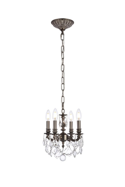 Elegant Lighting - 9104D10PW/RC - Four Light Pendant - Lillie - Pewter