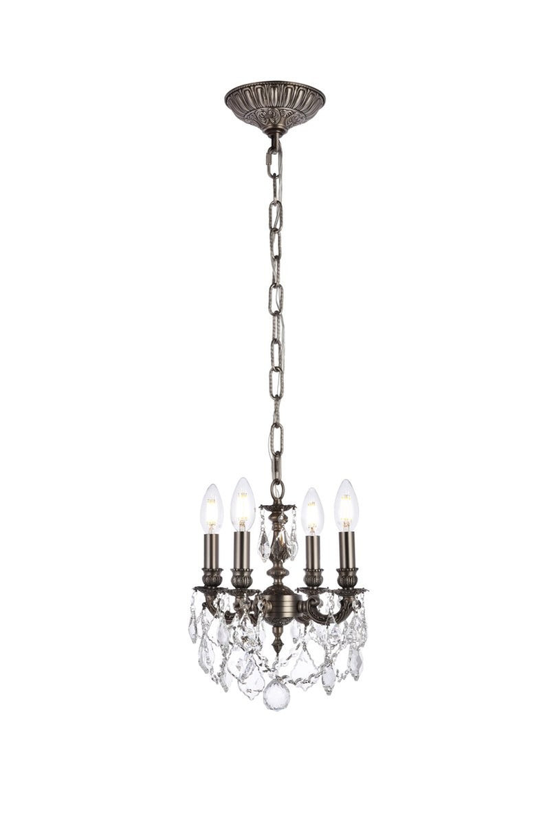 Elegant Lighting - 9104D10PW/RC - Four Light Pendant - Lillie - Pewter