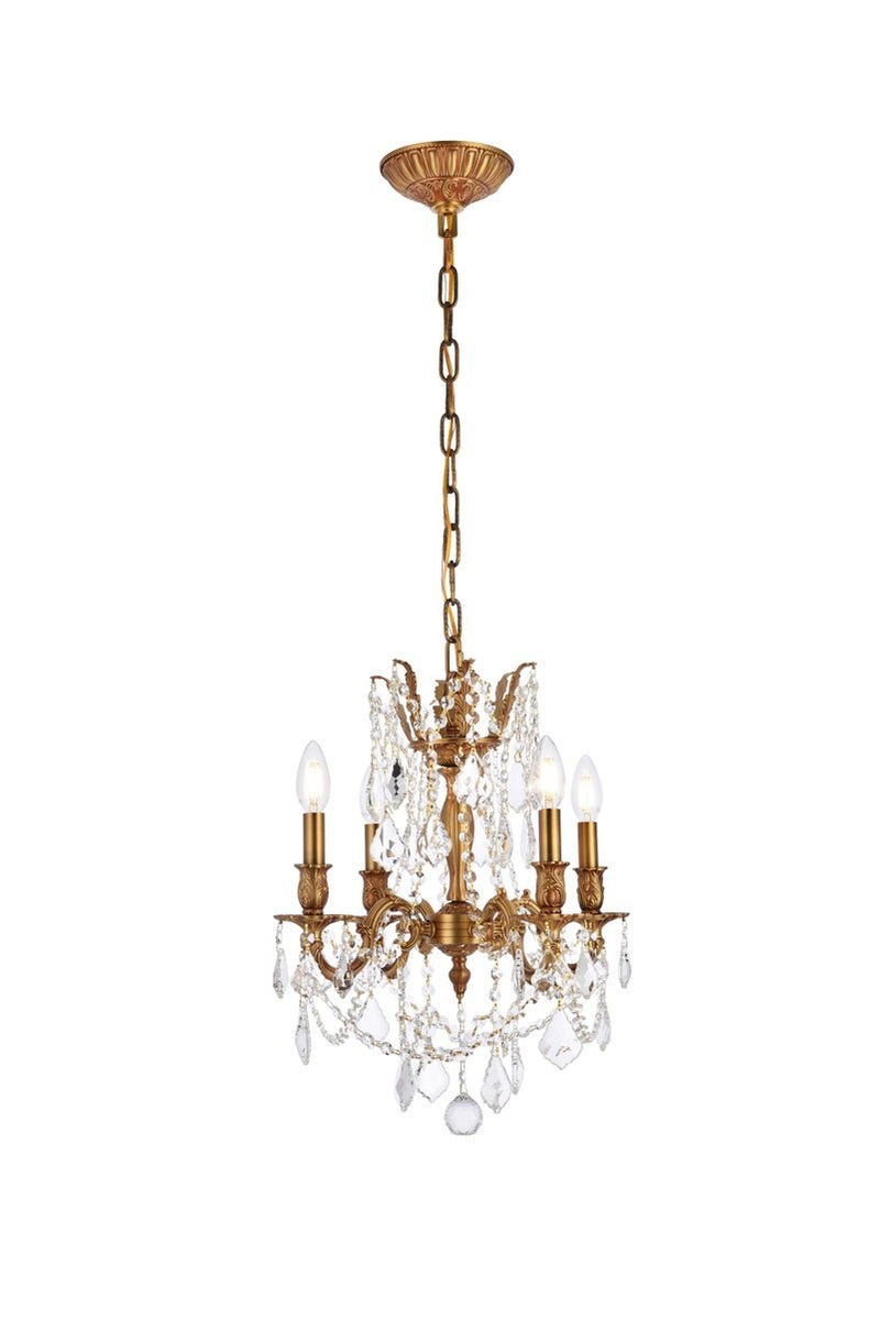 Elegant Lighting - 9204D17FG/RC - Four Light Pendant - Rosalia - French Gold