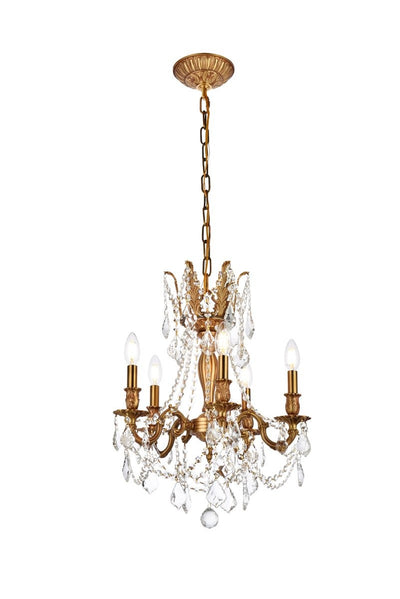 Elegant Lighting - 9205D18FG/RC - Five Light Pendant - Rosalia - French Gold