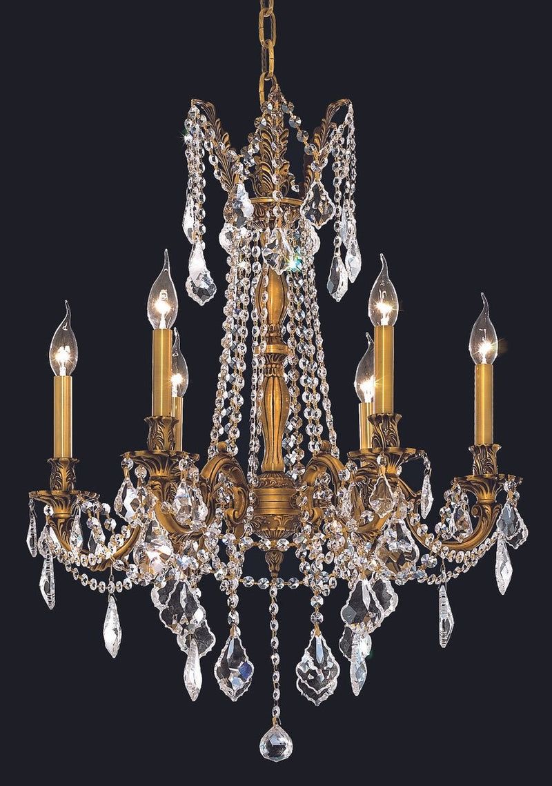 Elegant Lighting - 9206D23FG/RC - Six Light Chandelier - Rosalia - French Gold