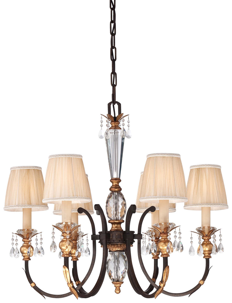 Metropolitan - N6646-258B - Six Light Chandelier - Bella Cristallo - French Bronze W/ Gold Highlights