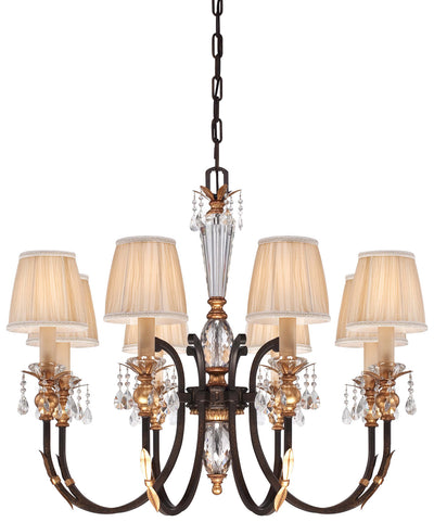 Metropolitan - N6648-258B - Eight Light Chandelier - Bella Cristallo - French Bronze W/ Gold Highlights