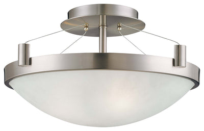 George Kovacs - P591-084 - Three Light Semi Flush Mount - Suspended - Brushed Nickel