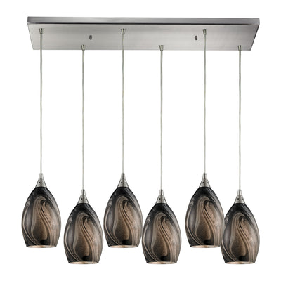 ELK Home - 31133/6RC-ASH - Six Light Pendant - Formations - Satin Nickel