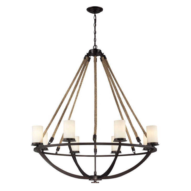 ELK Home - 63043-8 - Eight Light Chandelier - Natural Rope - Aged Bronze