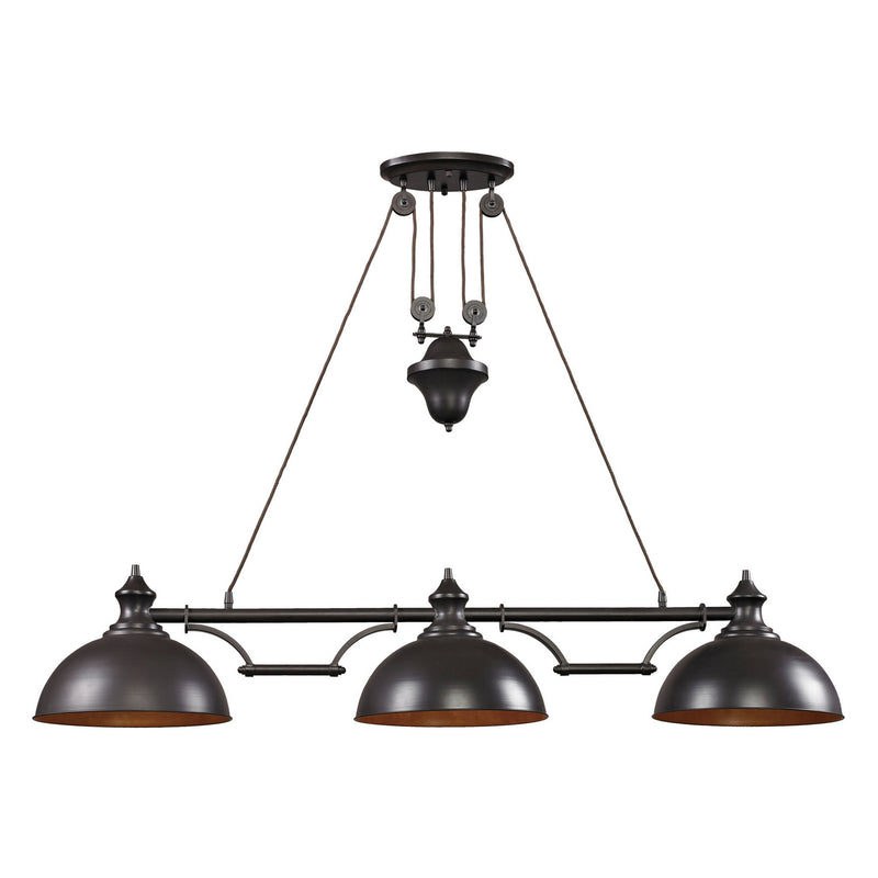 ELK Home - 65151-3 - Three Light Linear Chandelier - Farmhouse - Oiled Bronze