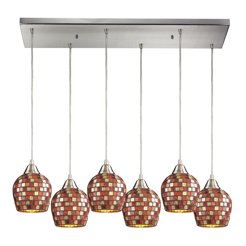 ELK Home - 528-6RC-MLT - Six Light Pendant - Fusion - Satin Nickel