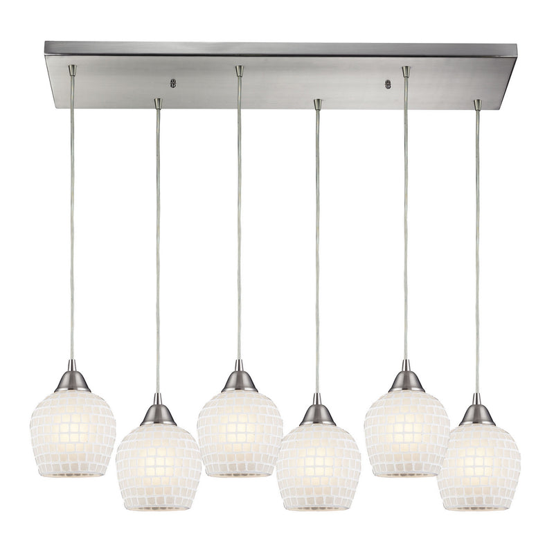 ELK Home - 528-6RC-WHT - Six Light Pendant - Fusion - Satin Nickel