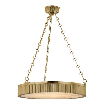 Hudson Valley - 522-AGB - Five Light Pendant - Lynden - Aged Brass