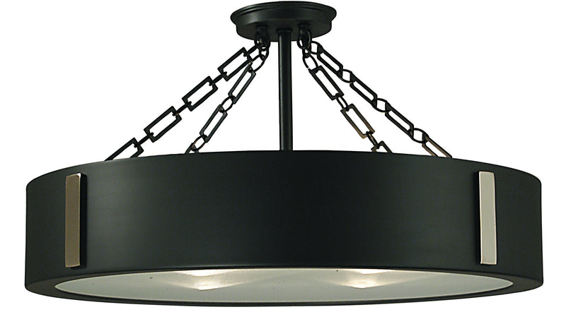 Framburg - 2412 CH/PN - Four Light Flush / Semi-Flush Mount - Oracle - Charcoal with Polished Nickel Accents