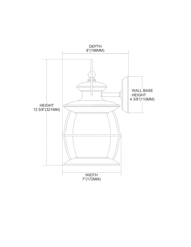 Village Lantern Outdoor Wall Sconce