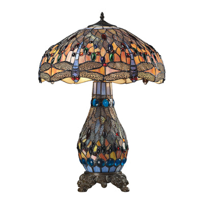 ELK Home - 72079-3 - Three Light Table Lamp - Dragonfly - Tiffany Glass