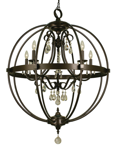 Framburg - 1069 MB - Five Light Foyer Chandelier - Compass - Mahogany Bronze